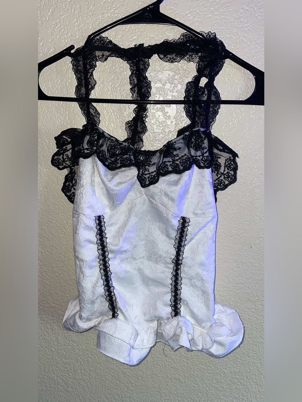 Lacy Black and White Crop Top